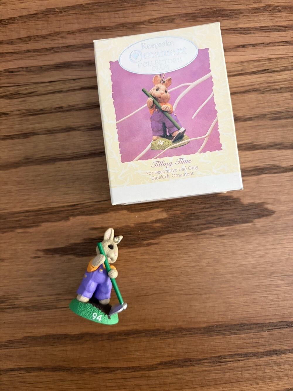 Vintage 1994 Hallmark Keepsake Ornament Tilling Time Bunny Easter Collection